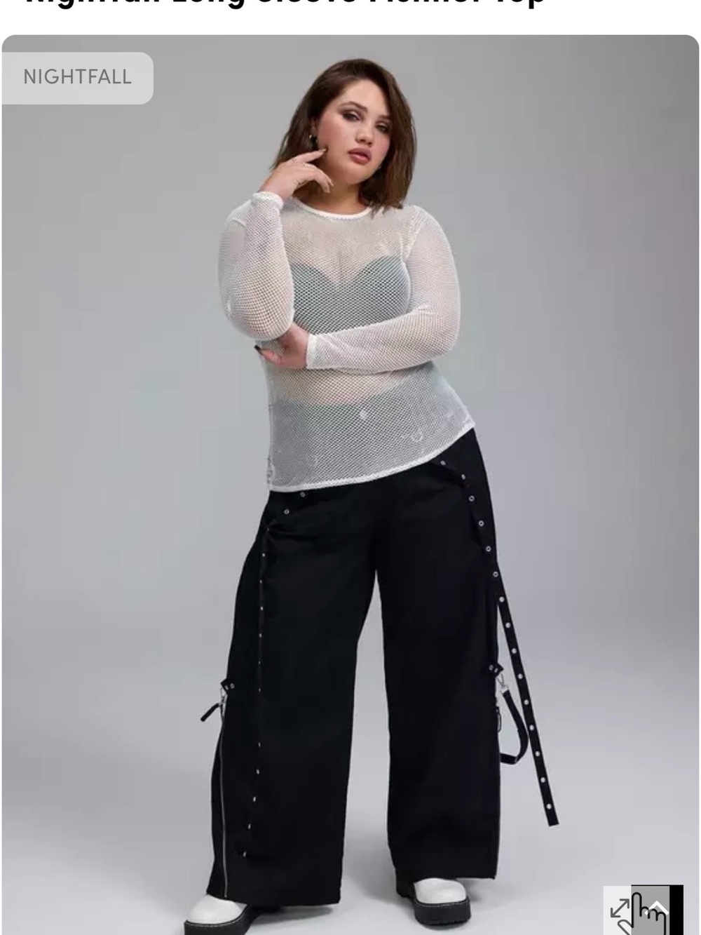 torrid Nightfall Collection White Mesh Long Sleeve Top
